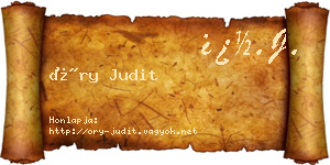 Őry Judit névjegykártya